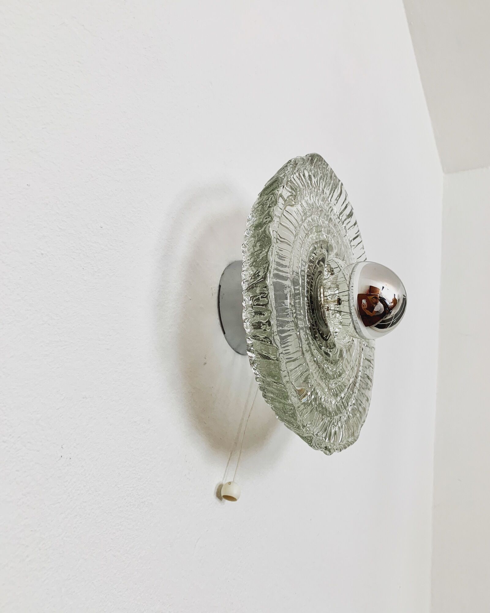 Magnificent Mid Century crystal glass wall lamp by Peill and Putzler