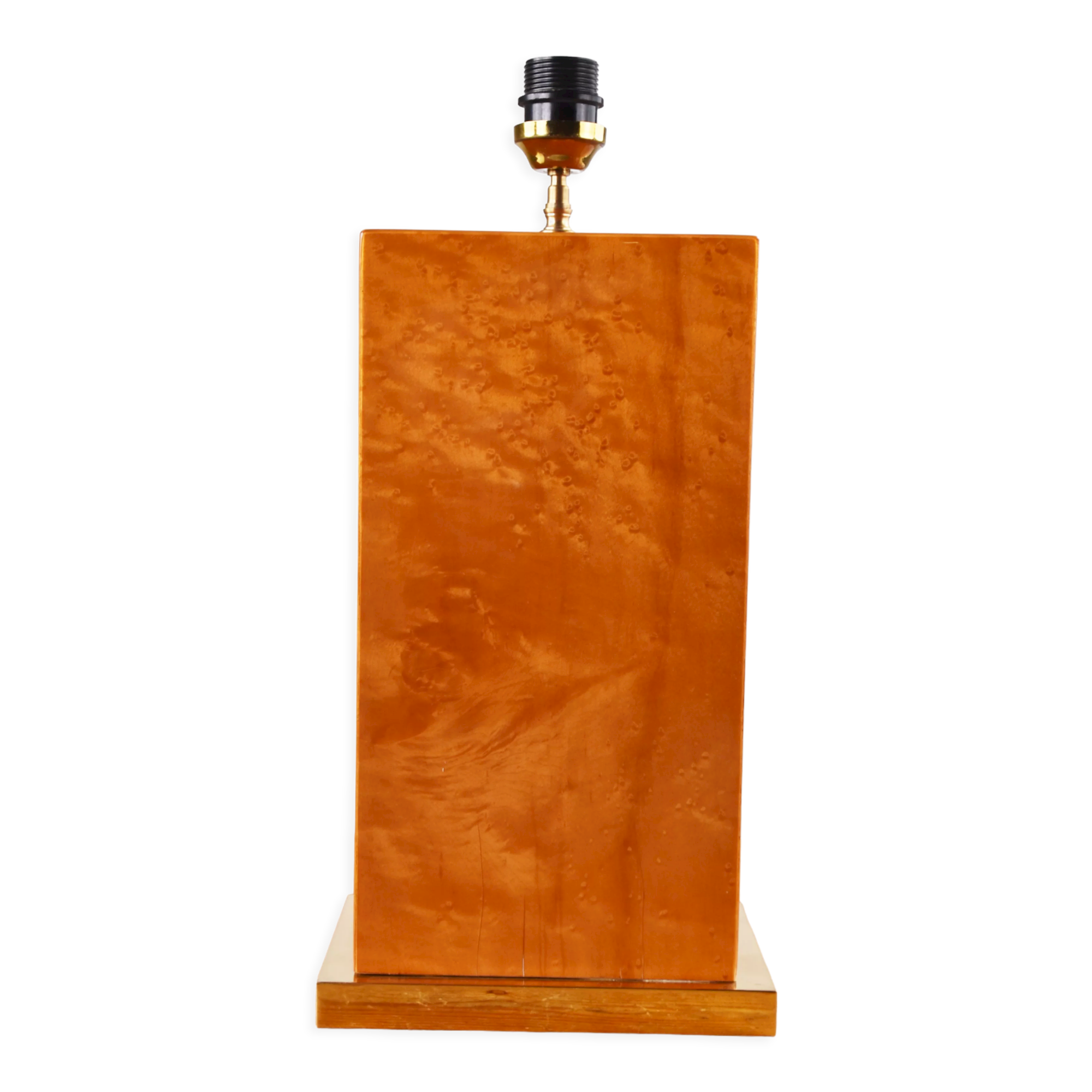 Vintage burl wood table lamp, 1970s