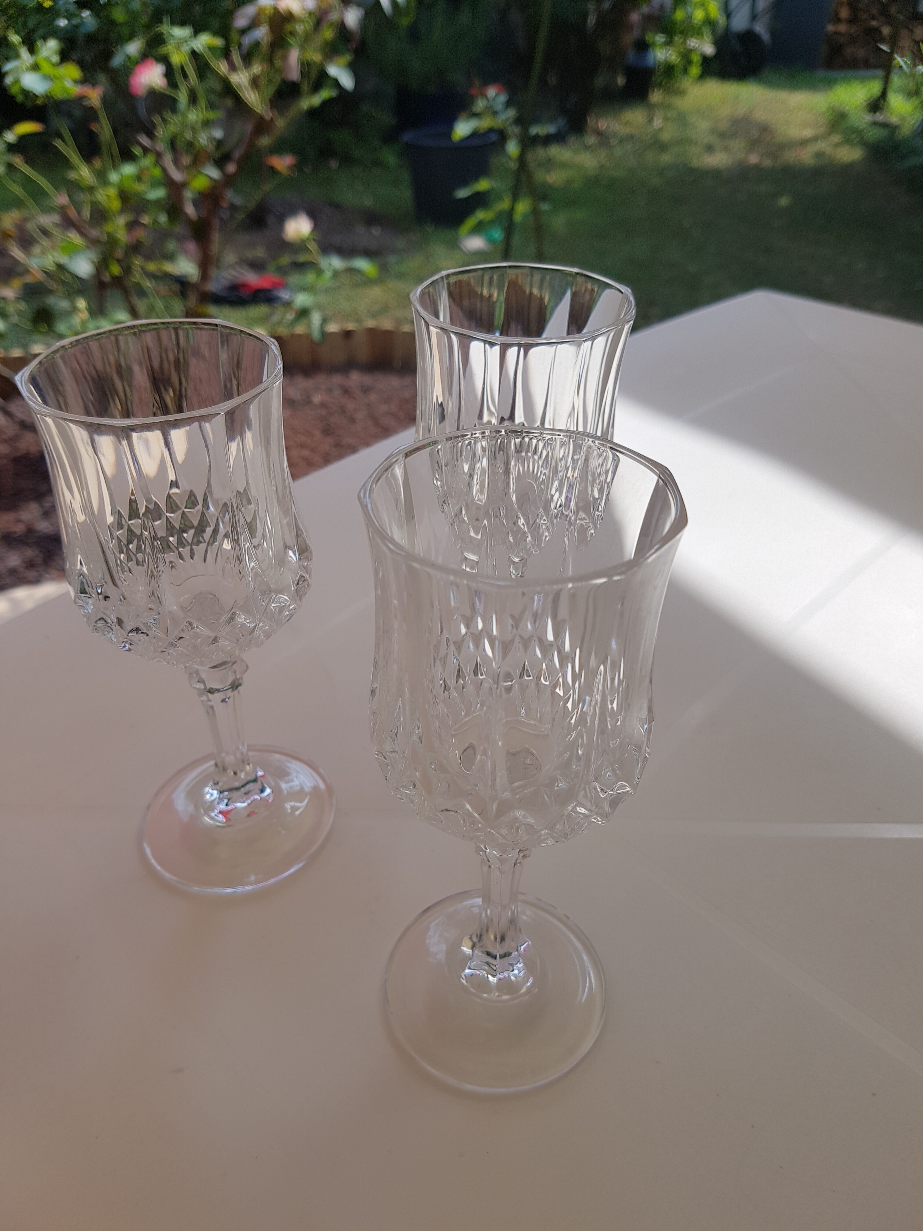 Set of 3 glasses in Crystal of Arques 1980s