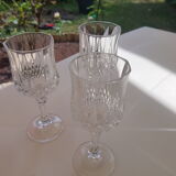 Set of 3 glasses in Crystal of Arques 1980s
