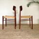 Chaise scandinave vintage en teck et cord