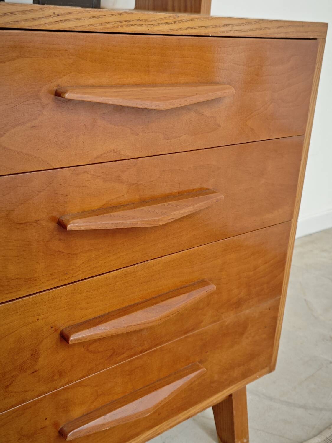 High sideboard, wooden display cabinet by Frantisek Jirak – 1960