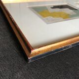 Abstract paintings under glass