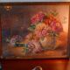 Nature painting with bouquet of flowers