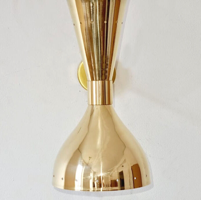 Applique murale italienne laiton années 50