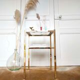 Golden sofa tip and mirror glass