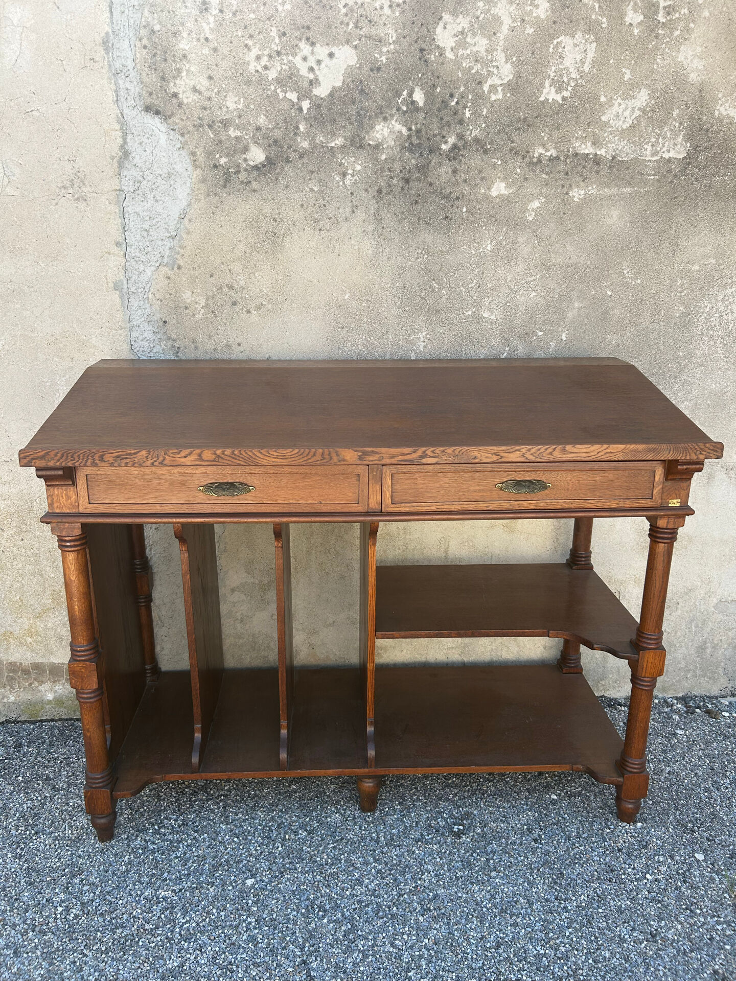 Ancien meuble de classement de banque en chêne – Mobilier de métier