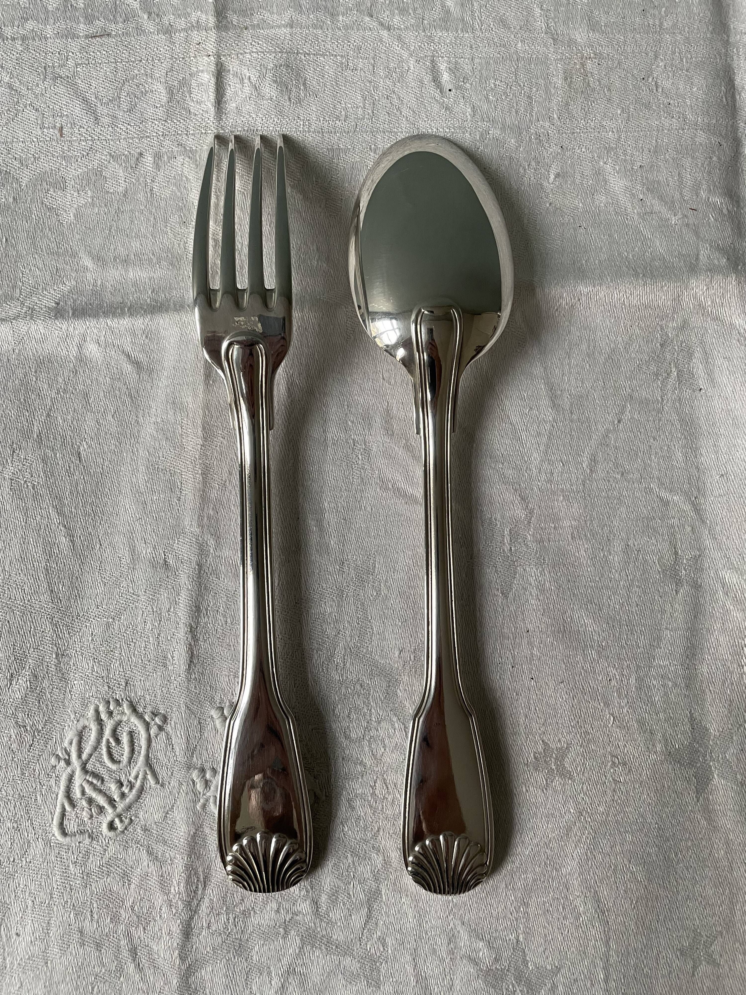 Ercuis housewife in silver metal 90gr of 24 pieces