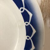Plat creux blanc et bleu faïence badonviller vintage sublime