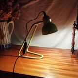Lampe de Bureau à Poser Tubulaire Verte, Style Années 70s, Vintage