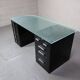 1930's modernist desk in black lacquered metal