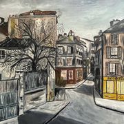 Original 1959 French Oil Painting on Canvas – Signed ‘El Juge’, Paris Scene