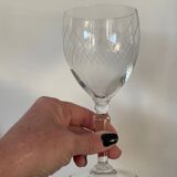 4 crystal wine glasses with stems
