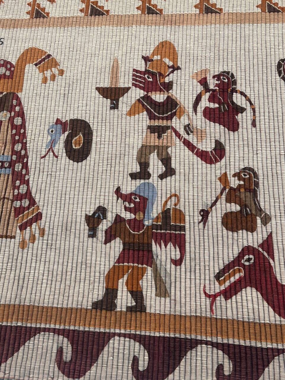 Belle tapisserie tribale péruvienne d'époque art déco
