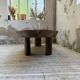 Table basse années 50 plateau bois exotique XXL