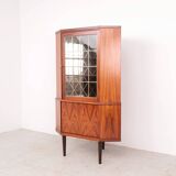 Danish rosewood corner display cabinet, 1960s
