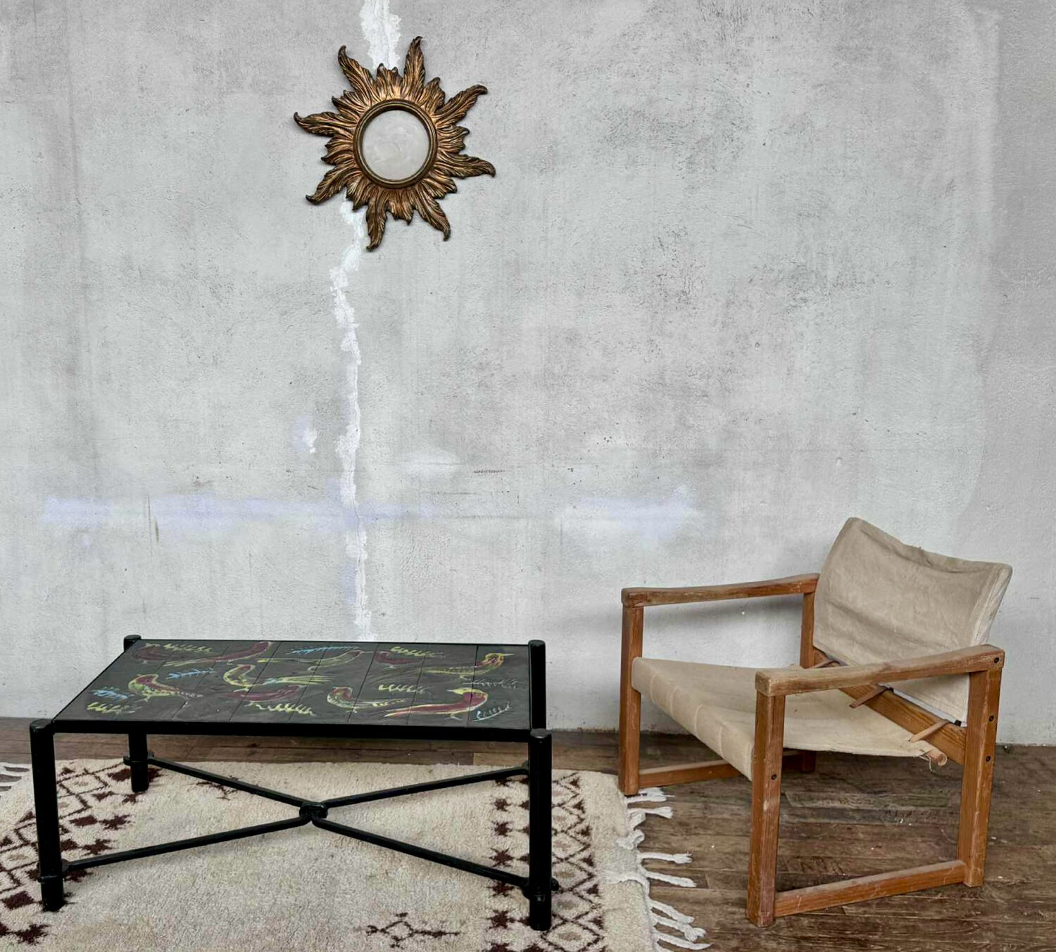 Jacques adnet and guidette carbonnel coffee table 1950