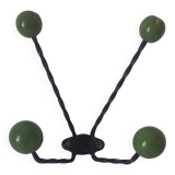 Vintage metal and wooden ball coat rack