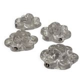 4 Clear Glass Knife Rests - Pukkeberg - Sweden - 1970