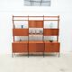 Teak and metal bookcase, Italy 1960