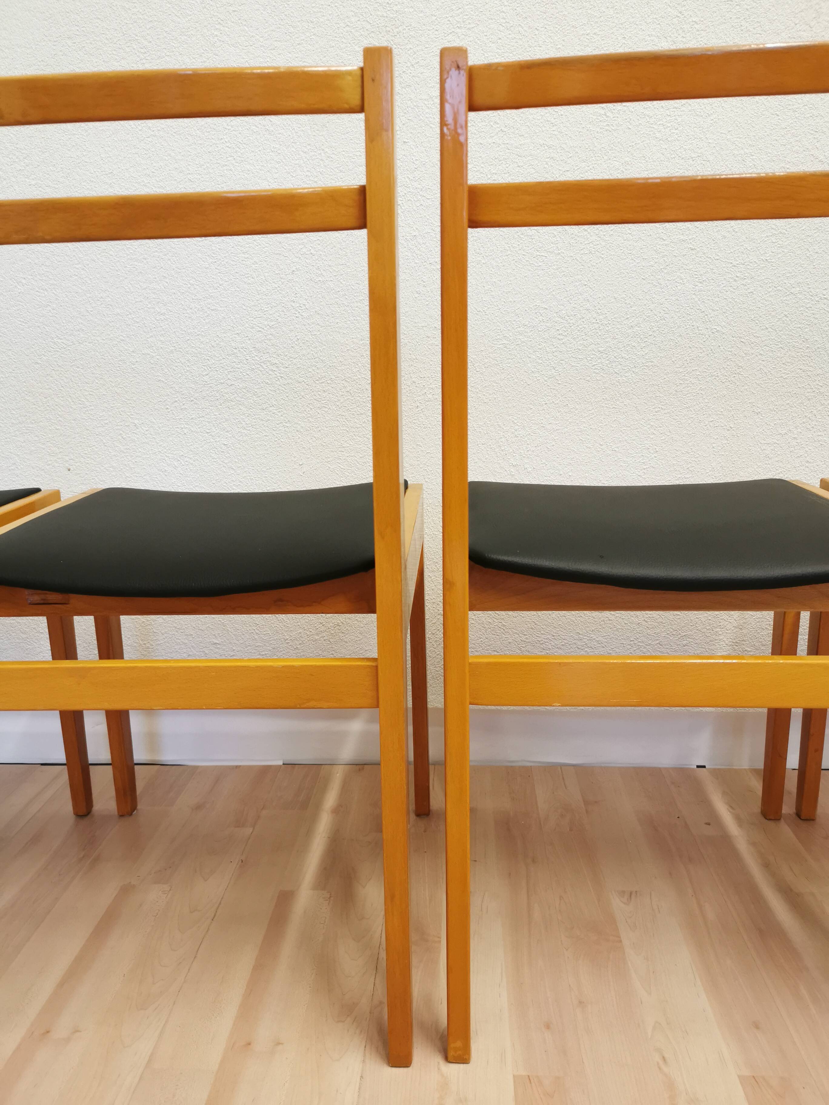 Chaises de salle à manger en bois scandinaves vintage - Branko Ursic STOL Kamnik, ensemble de 2