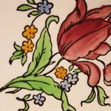 Faience plates of gien floral decoration