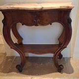 Console Napoleon III mahogany, pink marble top