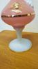 Aiguiere verre soufflé blanc et rose