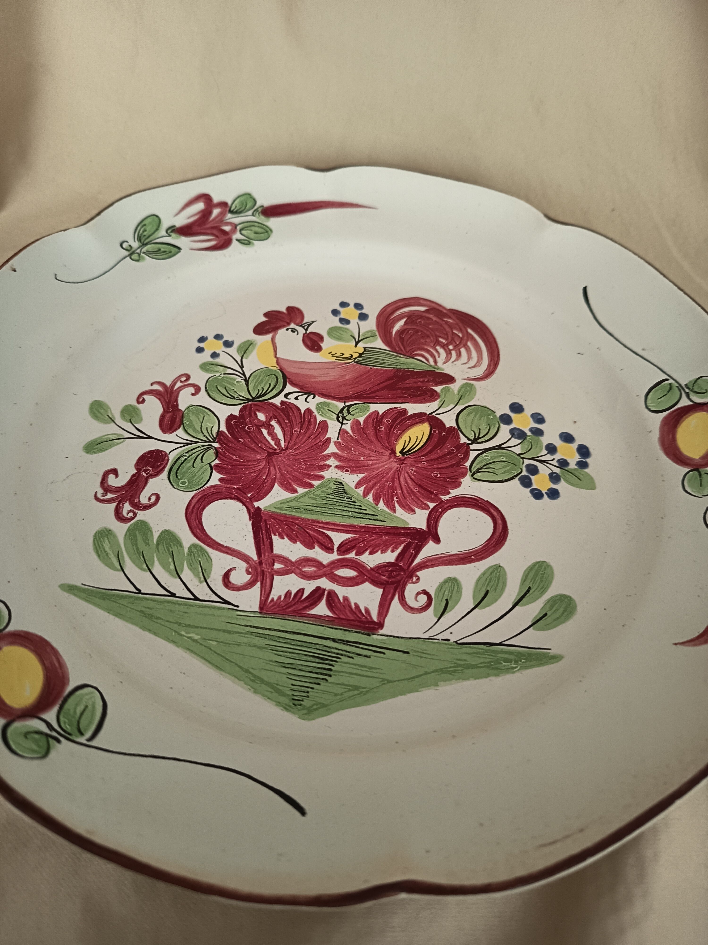 Plate with rooster Saint-Clément