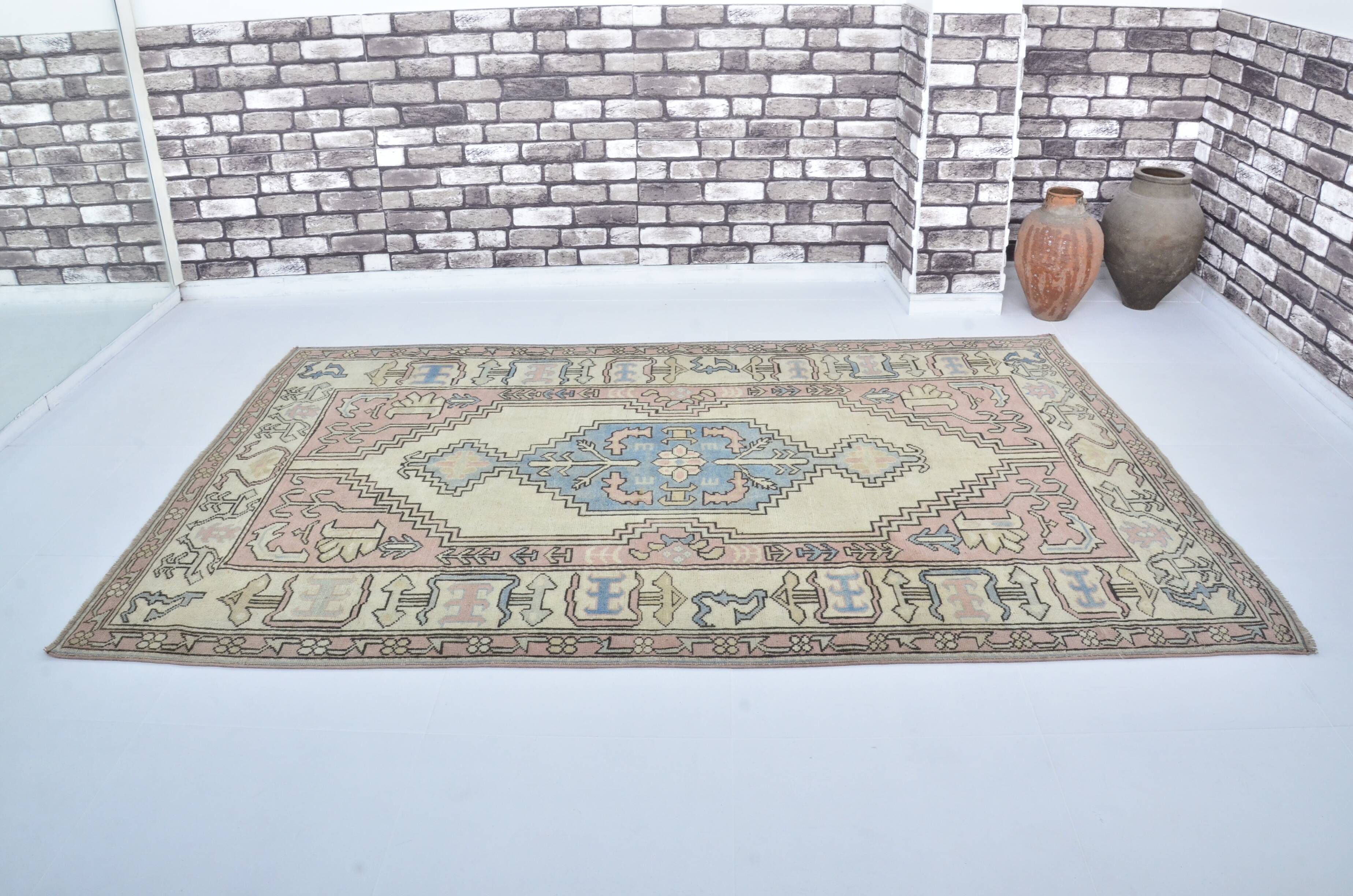 Handmade wool Oushak rug sku 3551