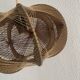 Vintage 1960s Scandinavian pendant light, wire and wood - 30 x 21 cm