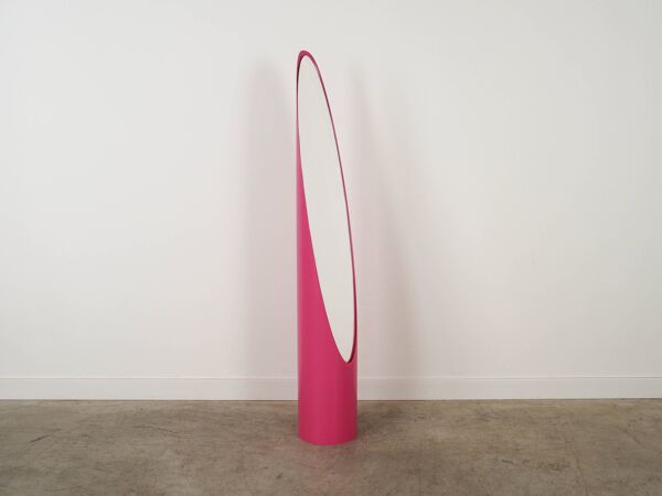 Miroir Lipstick, rose, design italien, années 1970, designer : Rodolfo Bonetto