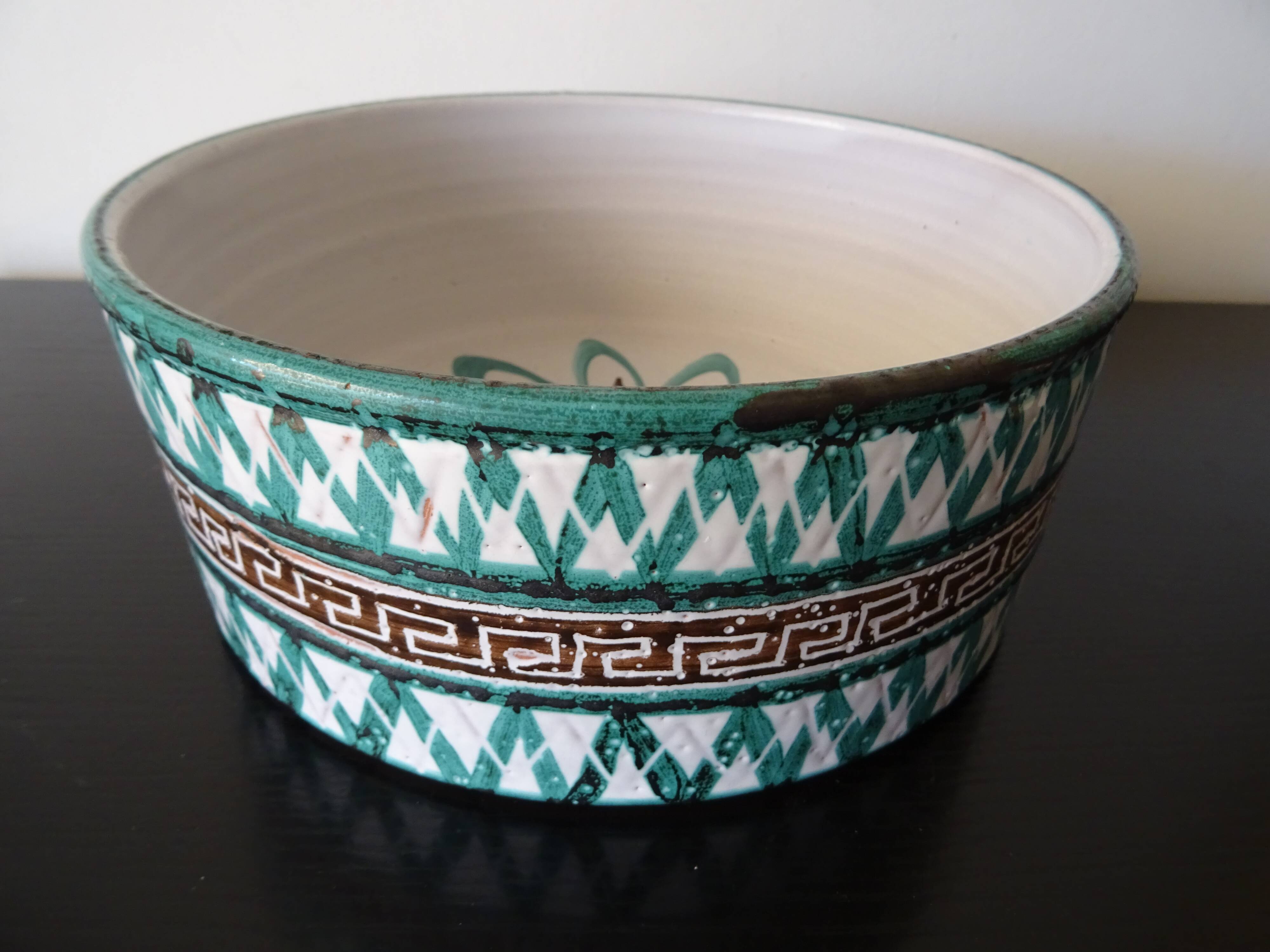 Ceramic salad bowl Robert Picault Vallauris an 70