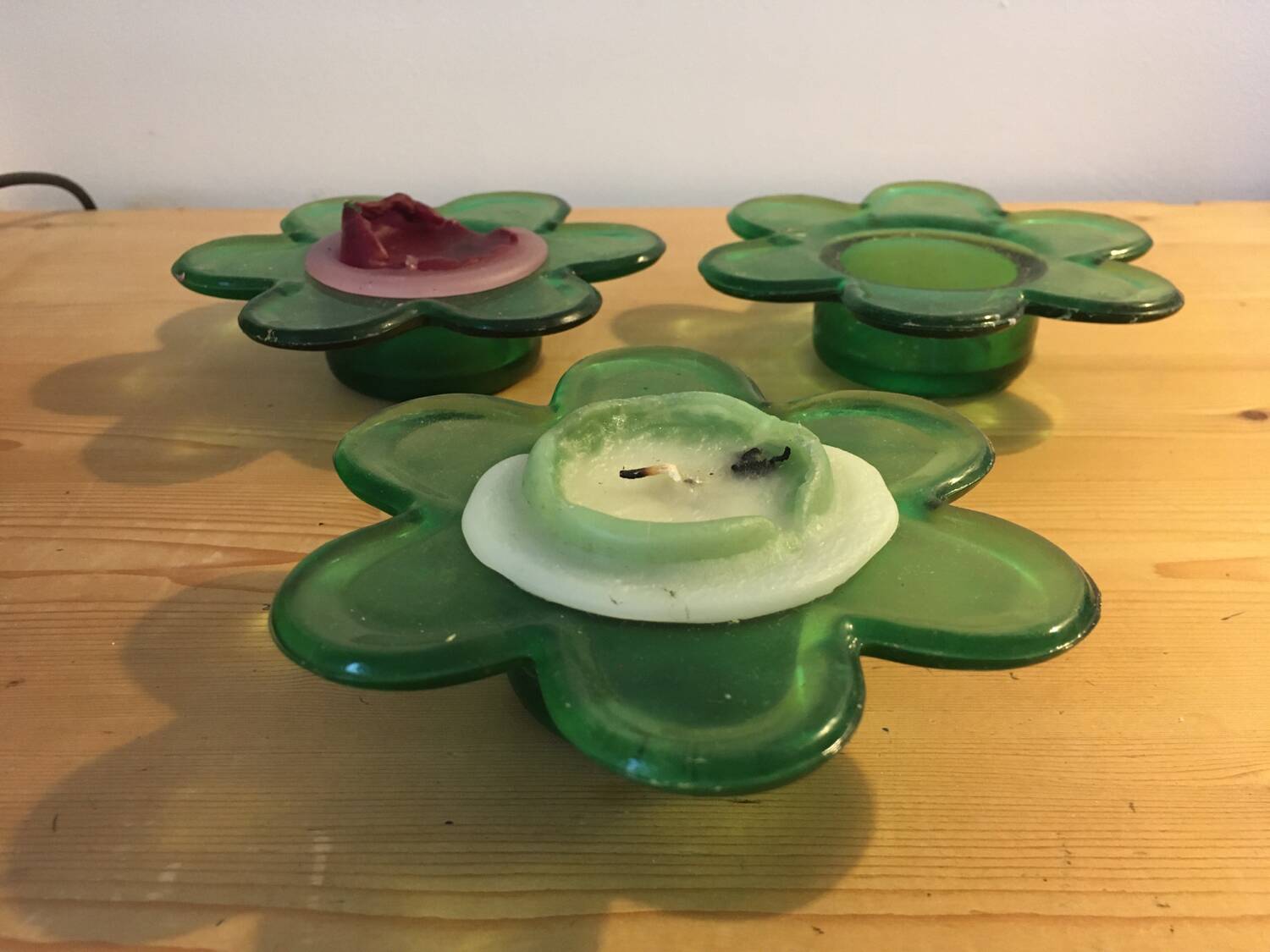 Vintage glass candle holders