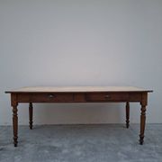 Table de métier ancienne, 2 tiroirs, piètements Louis Philippe