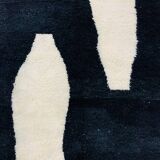 Traditional handmade woolen white-black rug 250cmx150cm