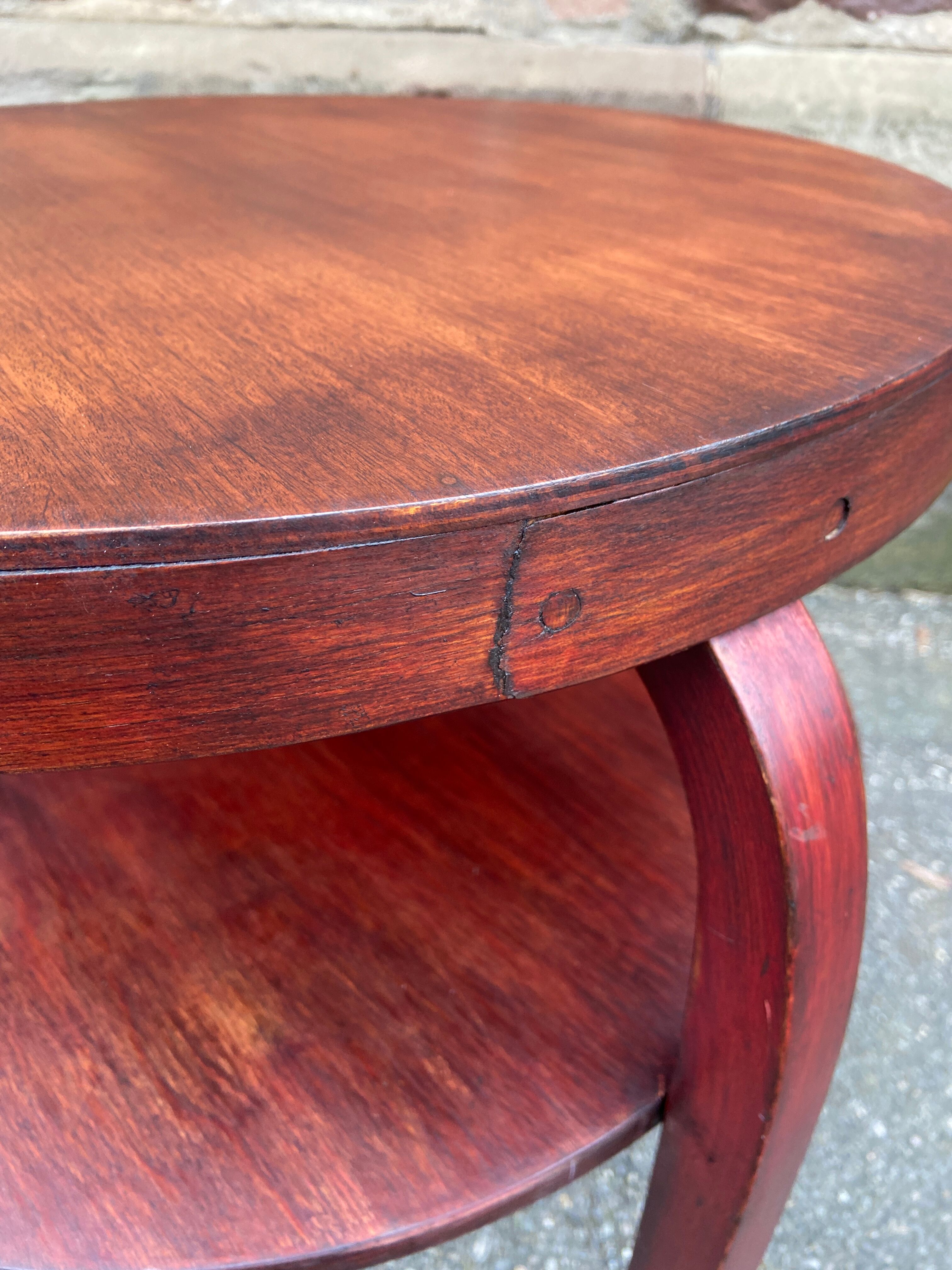 Tea table pedestal table Bent wood fischel in aajou 1920