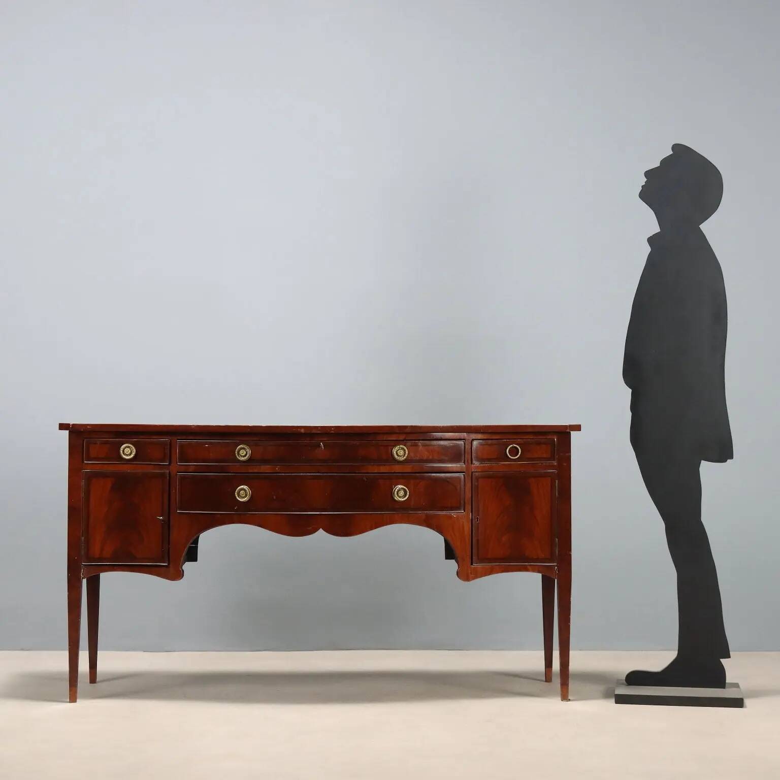 Antique mahogany sideboard with drawers, Italy, late 19th century.