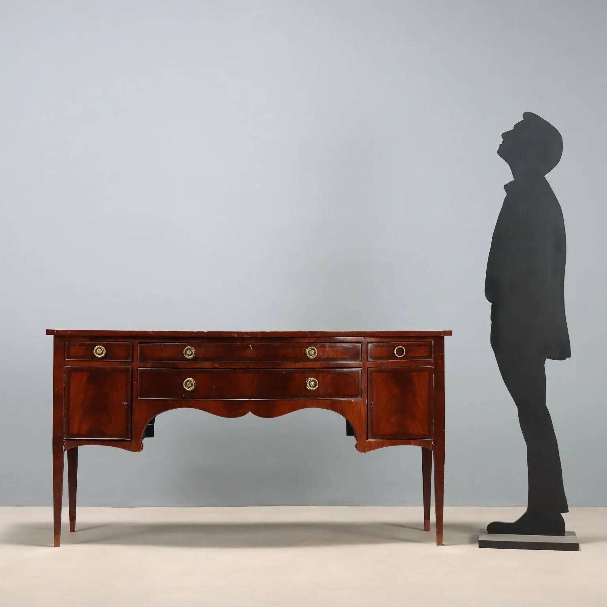 Antique mahogany sideboard with drawers, Italy, late 19th century.