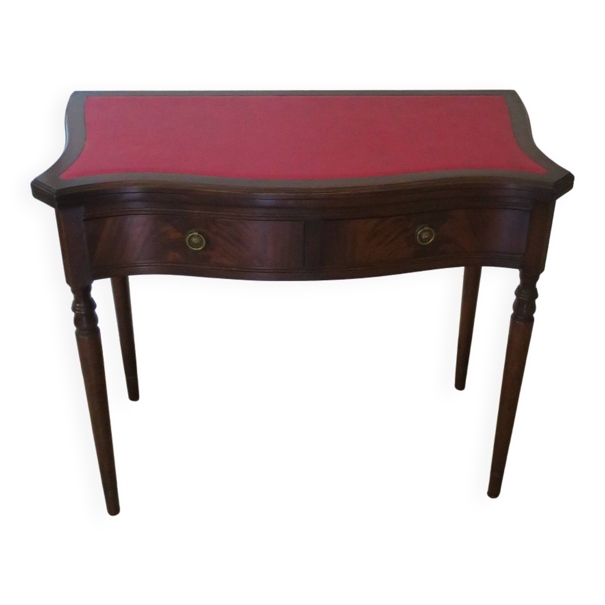 Table d’appoint extensible -Bureau-Années 80-Louis XV-teinte acajou