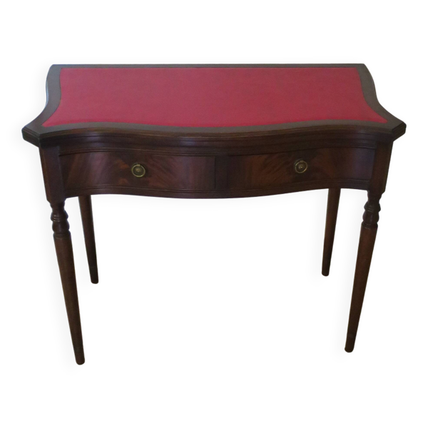 Table d’appoint extensible -Bureau-Années 80-Louis XV-teinte acajou
