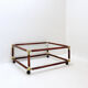 Bamboo and brass coffee table with glass top, 1960s.
