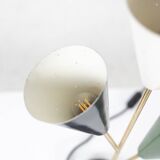 Stilnovo. 3-light lamp in sheet metal and brass. 1960s.