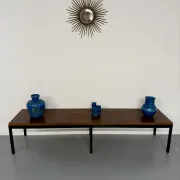 Large coffee table / modernist side table in wood and metal an60