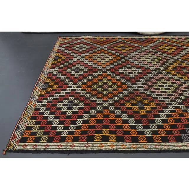 Vintage Turkish Oushak Handmade Wool Cotton Brown Area Rug 180x291
