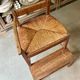 Chaise haute de métier en bois et paille