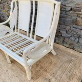 2 seater white rattan sofa