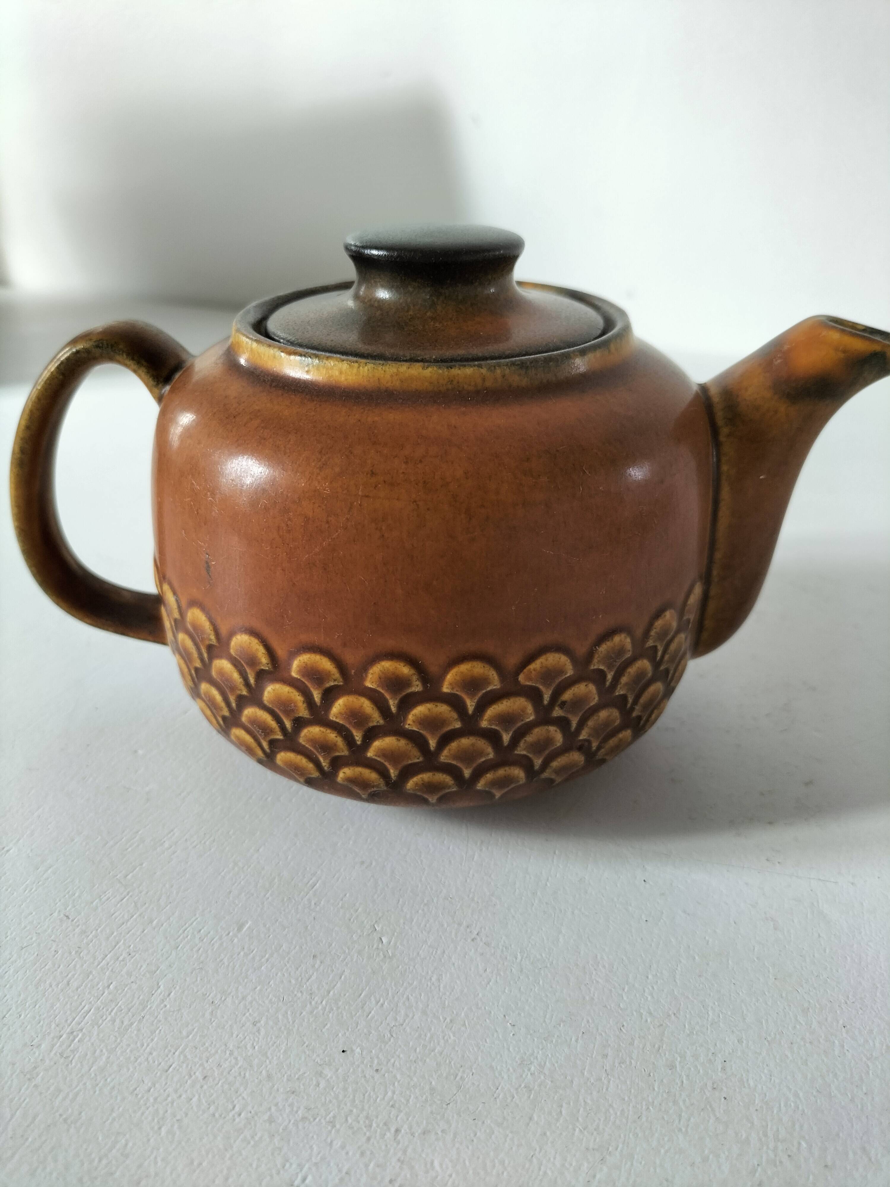 Vintage KW Feuerfest teapot – brown stoneware, 1960s–70s