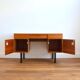 Scandinavian teak desk 2 pedestals 3 drawers 1960s