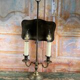 Two-light bronze table lamp